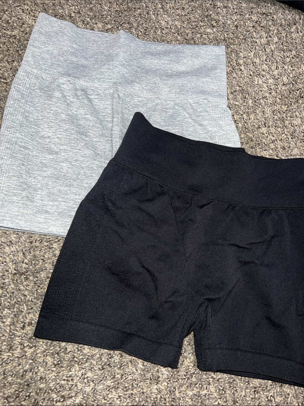 Forever 21 Black & Light Gray Seamless Bike Shorts Duo